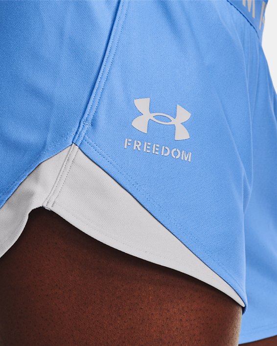 Women's UA Freedom Play Up Shorts, Blue, pdpMainDesktop image number 3